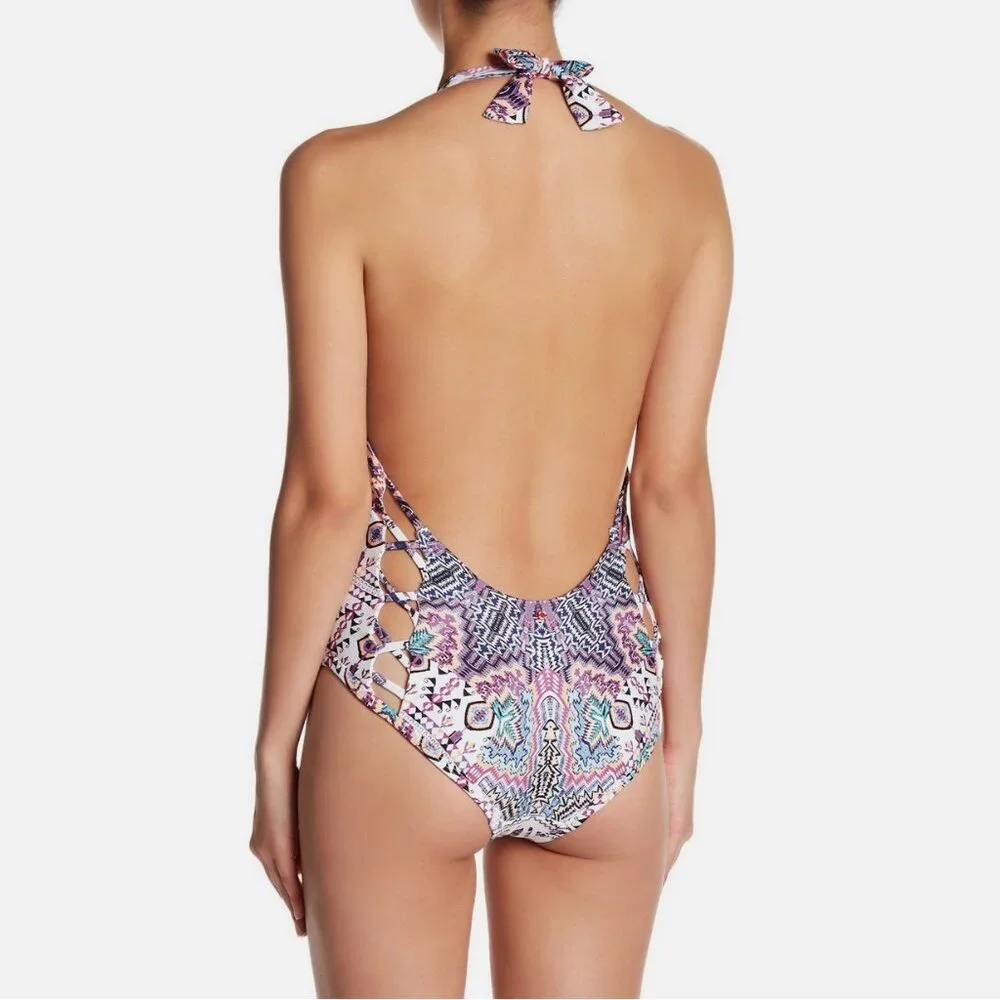 Red Carter Halter Maillot One Piece